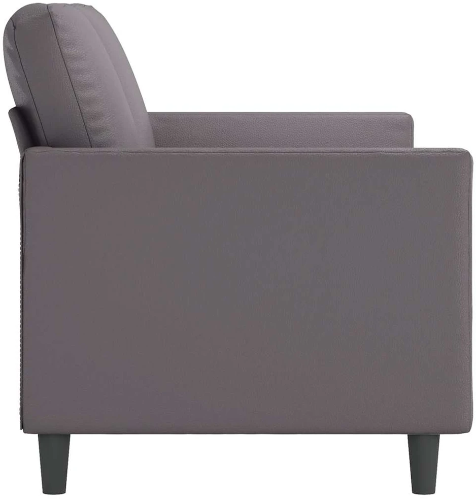 Dvivietė sofa, pilkos spalvos, 140cm, dirbtinė oda