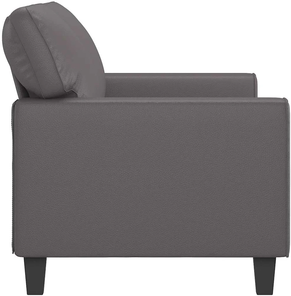 Dvivietė sofa, pilkos spalvos, 140cm, dirbtinė oda