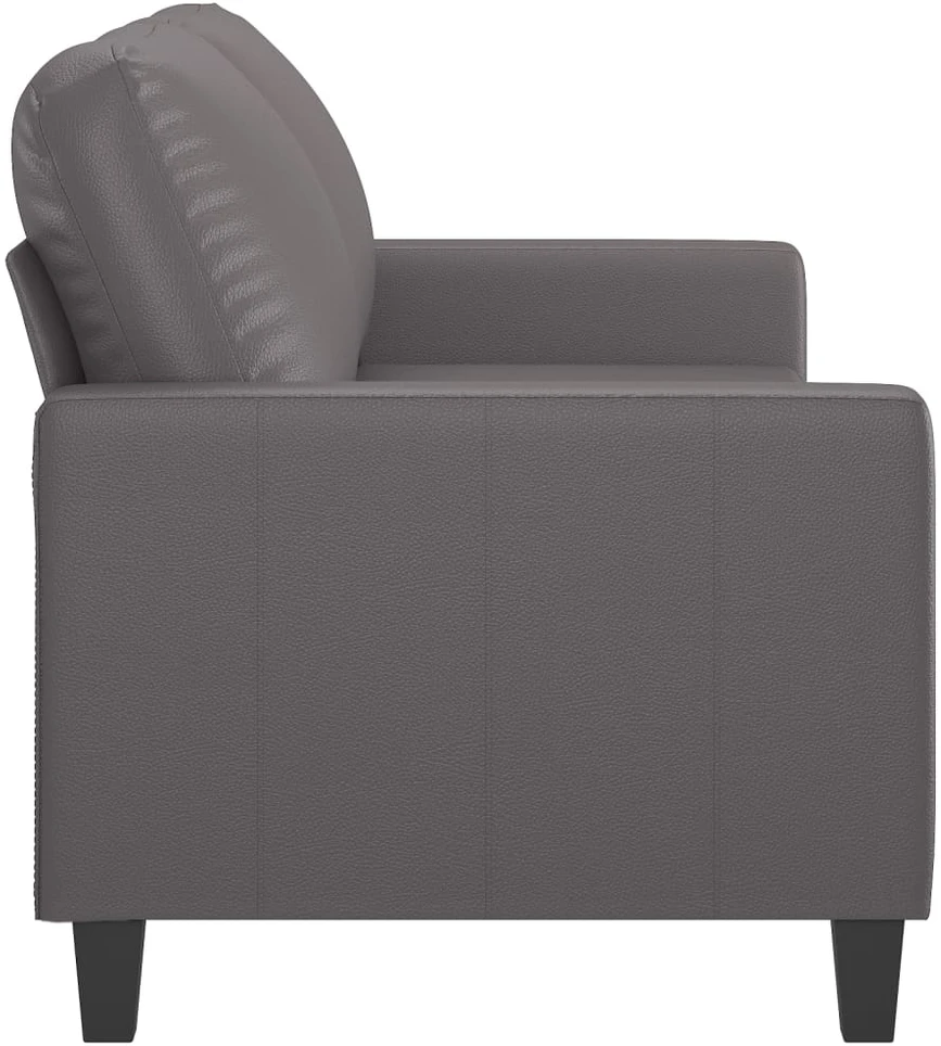 Dvivietė sofa, pilkos spalvos, 140cm, dirbtinė oda