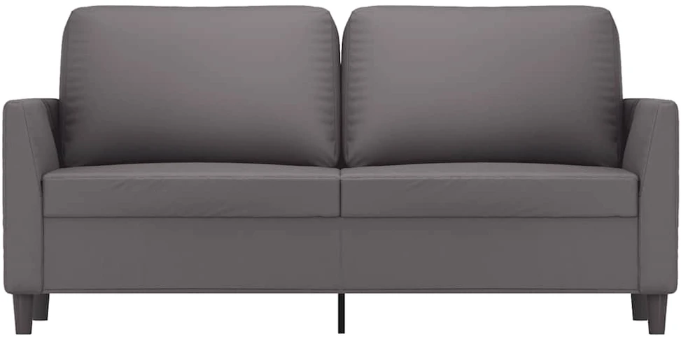 Dvivietė sofa, pilkos spalvos, 140cm, dirbtinė oda