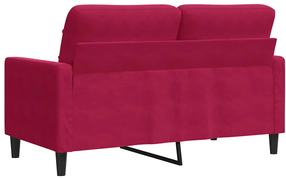 Dvivietė sofa, raudonojo vyno spalvos, 120cm, aksomas