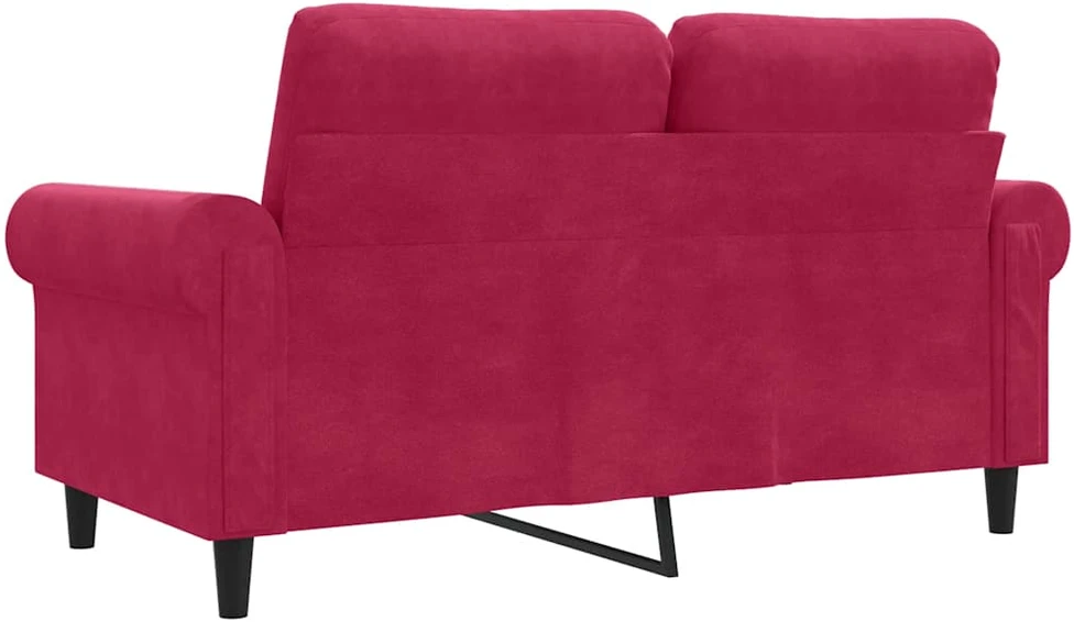 Dvivietė sofa, raudonojo vyno spalvos, 120cm, aksomas