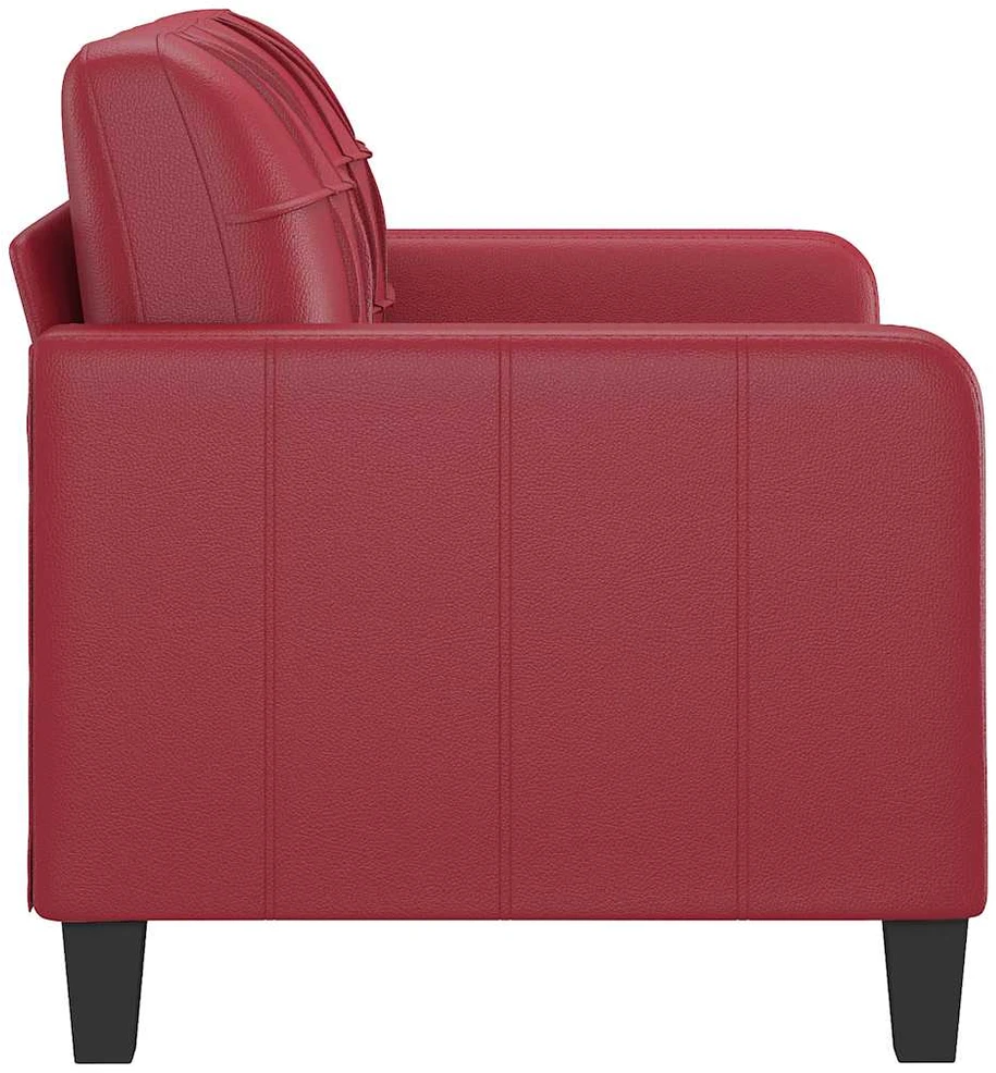 Dvivietė sofa, raudonojo vyno spalvos, 120cm, dirbtinė oda