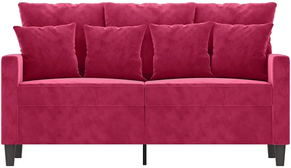 Dvivietė sofa, raudonojo vyno spalvos, 120cm, aksomas