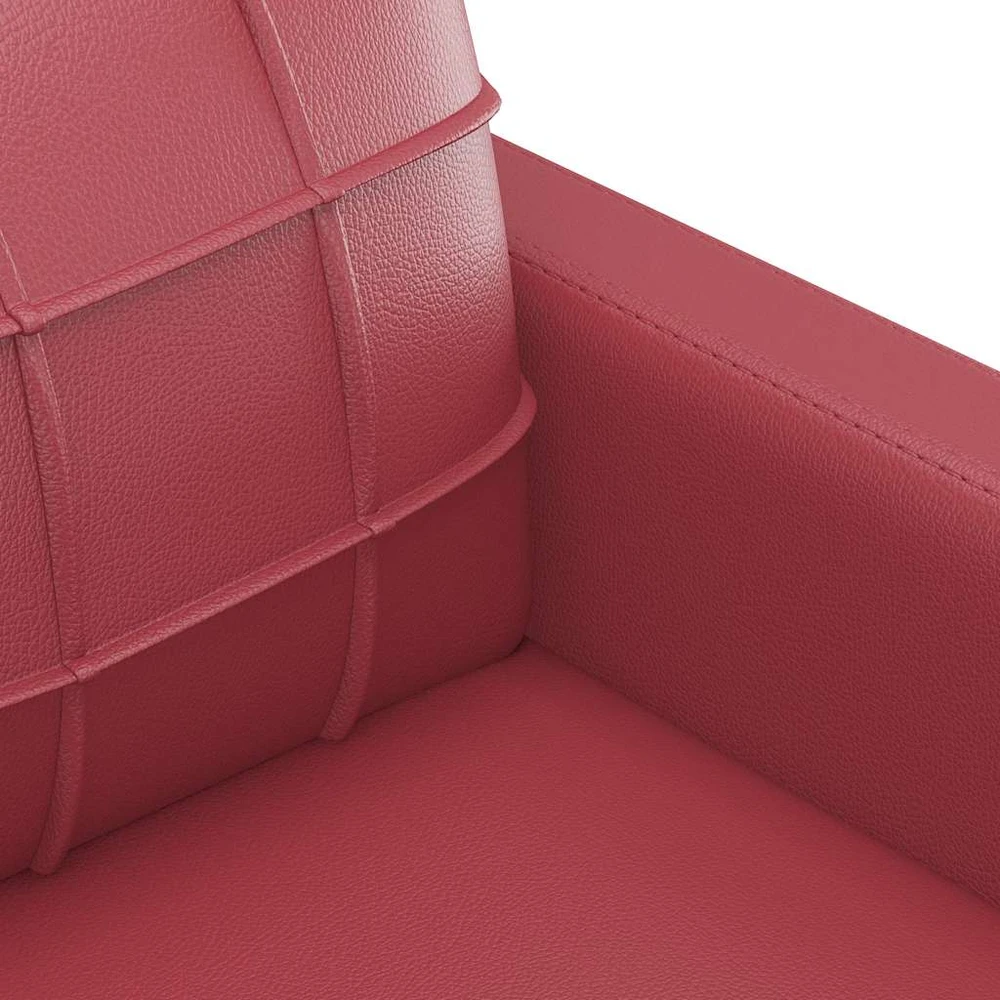 Dvivietė sofa, raudonojo vyno spalvos, 120cm, dirbtinė oda