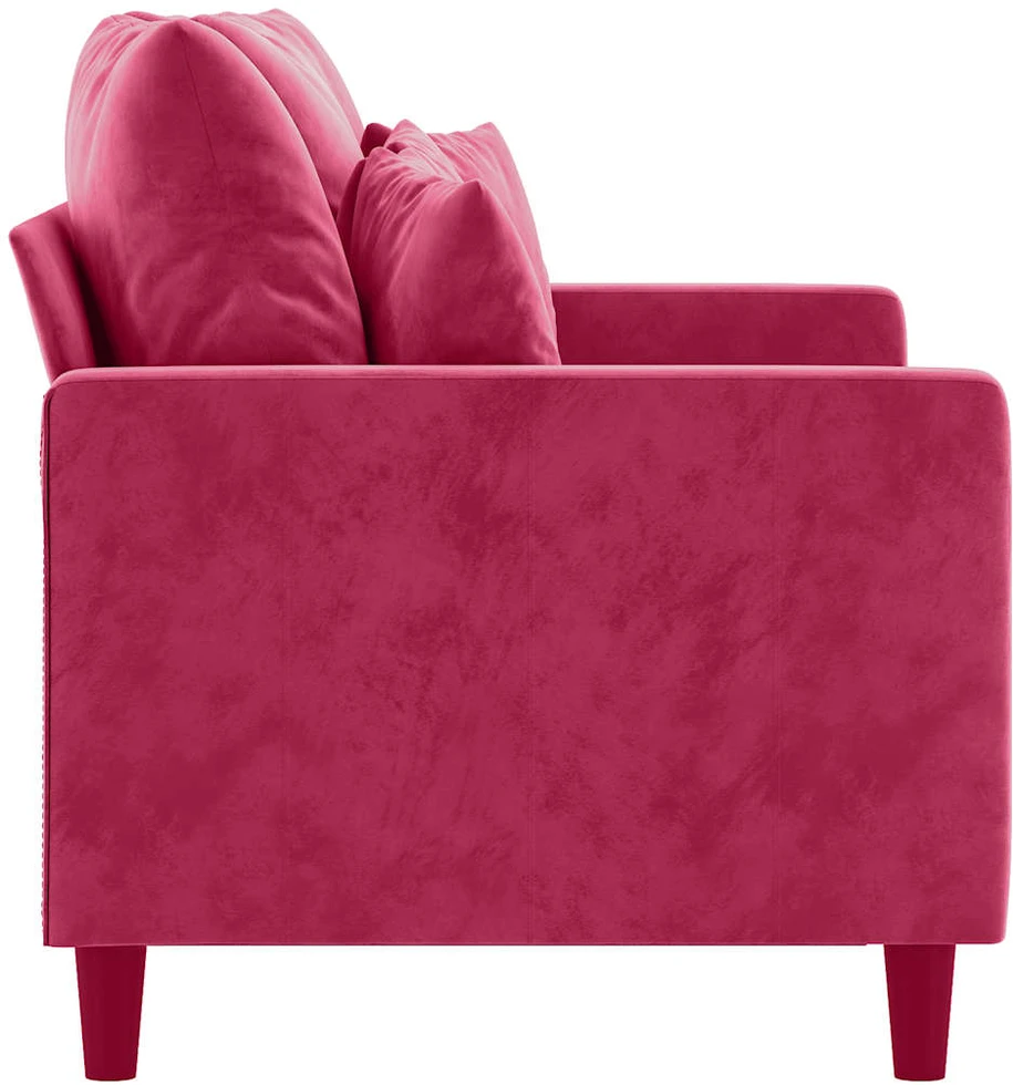 Dvivietė sofa, raudonojo vyno spalvos, 120cm, aksomas