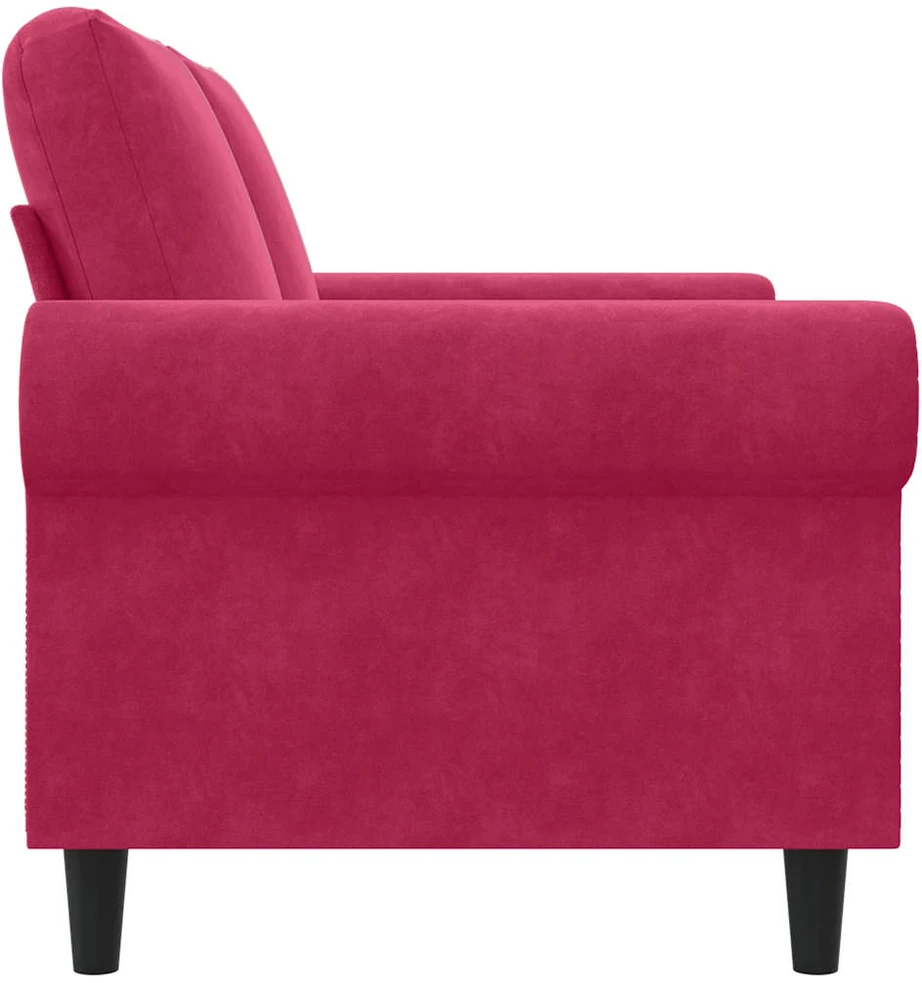 Dvivietė sofa, raudonojo vyno spalvos, 120cm, aksomas