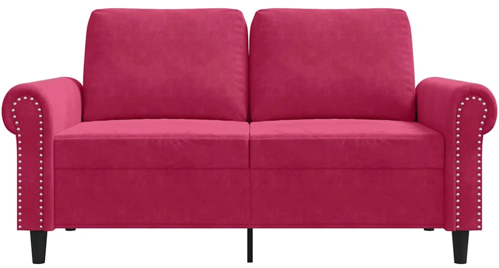 Dvivietė sofa, raudonojo vyno spalvos, 120cm, aksomas