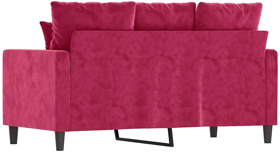 Dvivietė sofa, raudonojo vyno spalvos, 120cm, aksomas