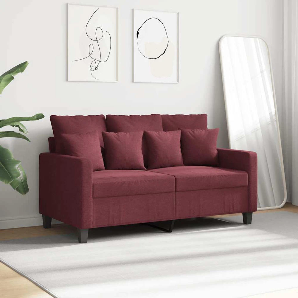 Dvivietė sofa, raudonojo vyno spalvos, 120cm, audinys