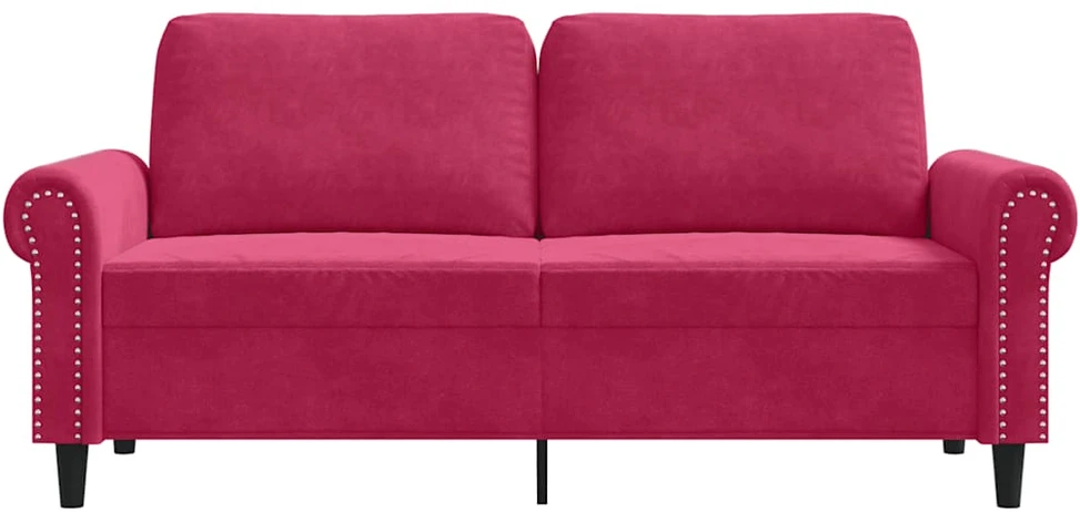 Dvivietė sofa, raudonojo vyno spalvos, 140cm, aksomas