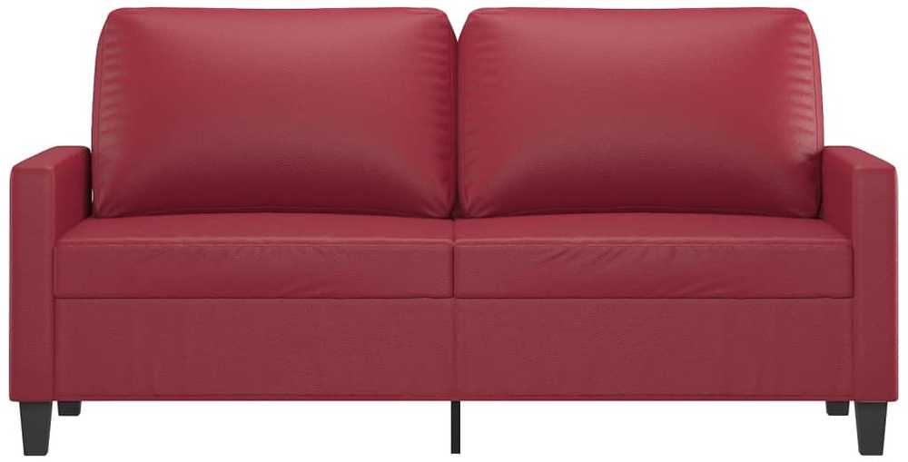 Dvivietė sofa, raudonojo vyno spalvos, 140cm, dirbtinė oda