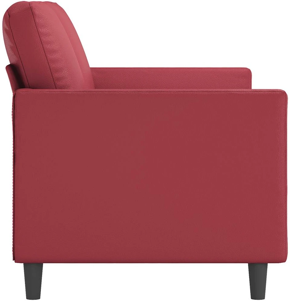Dvivietė sofa, raudonojo vyno spalvos, 140cm, dirbtinė oda