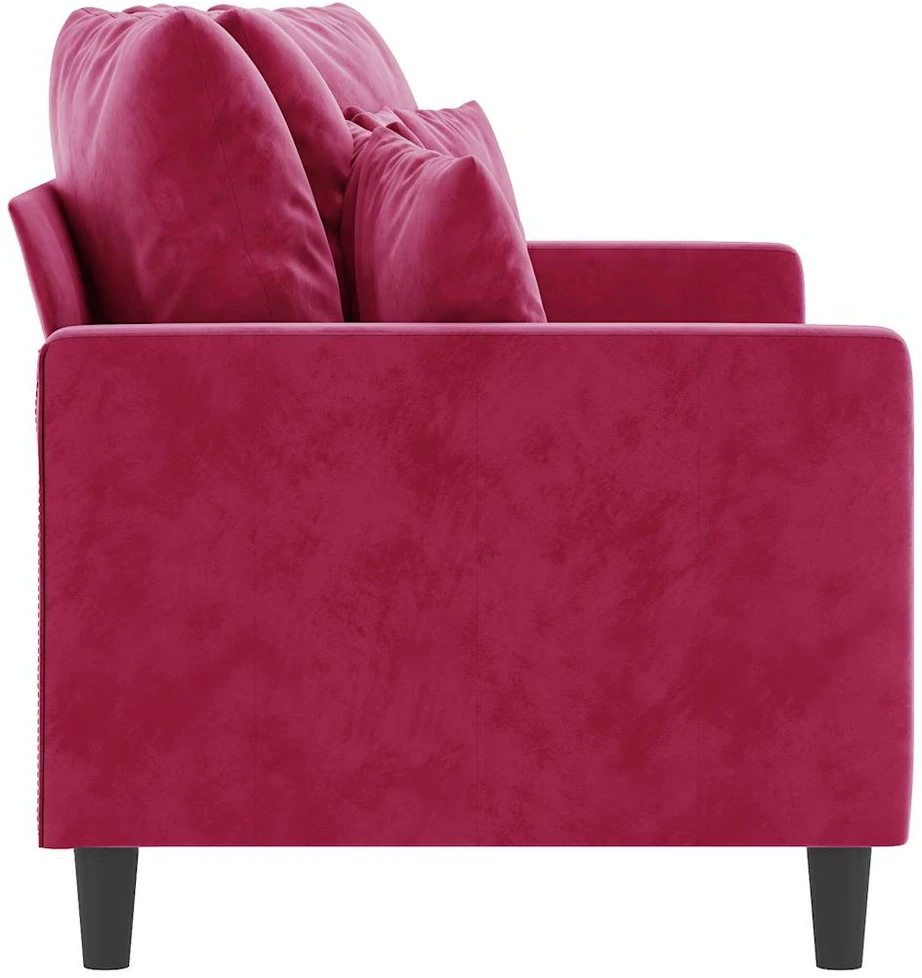 Dvivietė sofa, raudonojo vyno spalvos, 140cm, aksomas