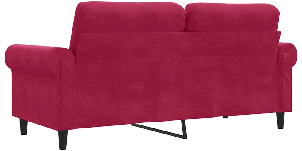 Dvivietė sofa, raudonojo vyno spalvos, 140cm, aksomas