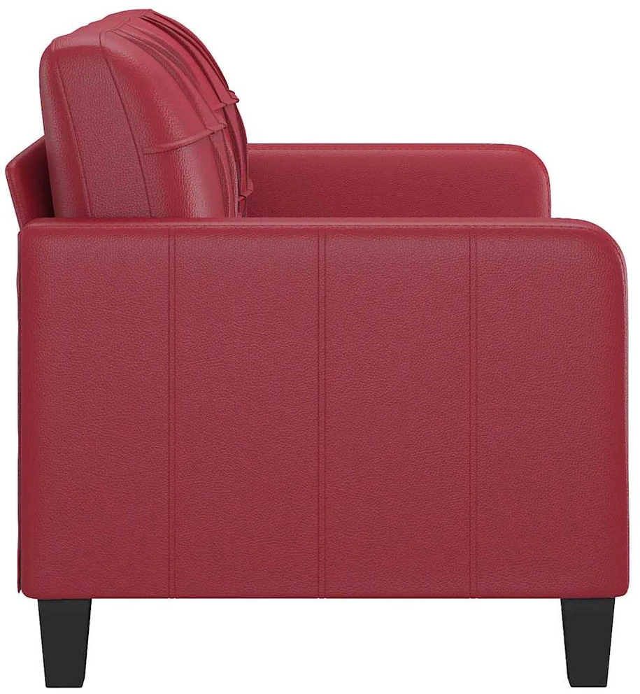 Dvivietė sofa, raudonojo vyno spalvos, 140cm, dirbtinė oda