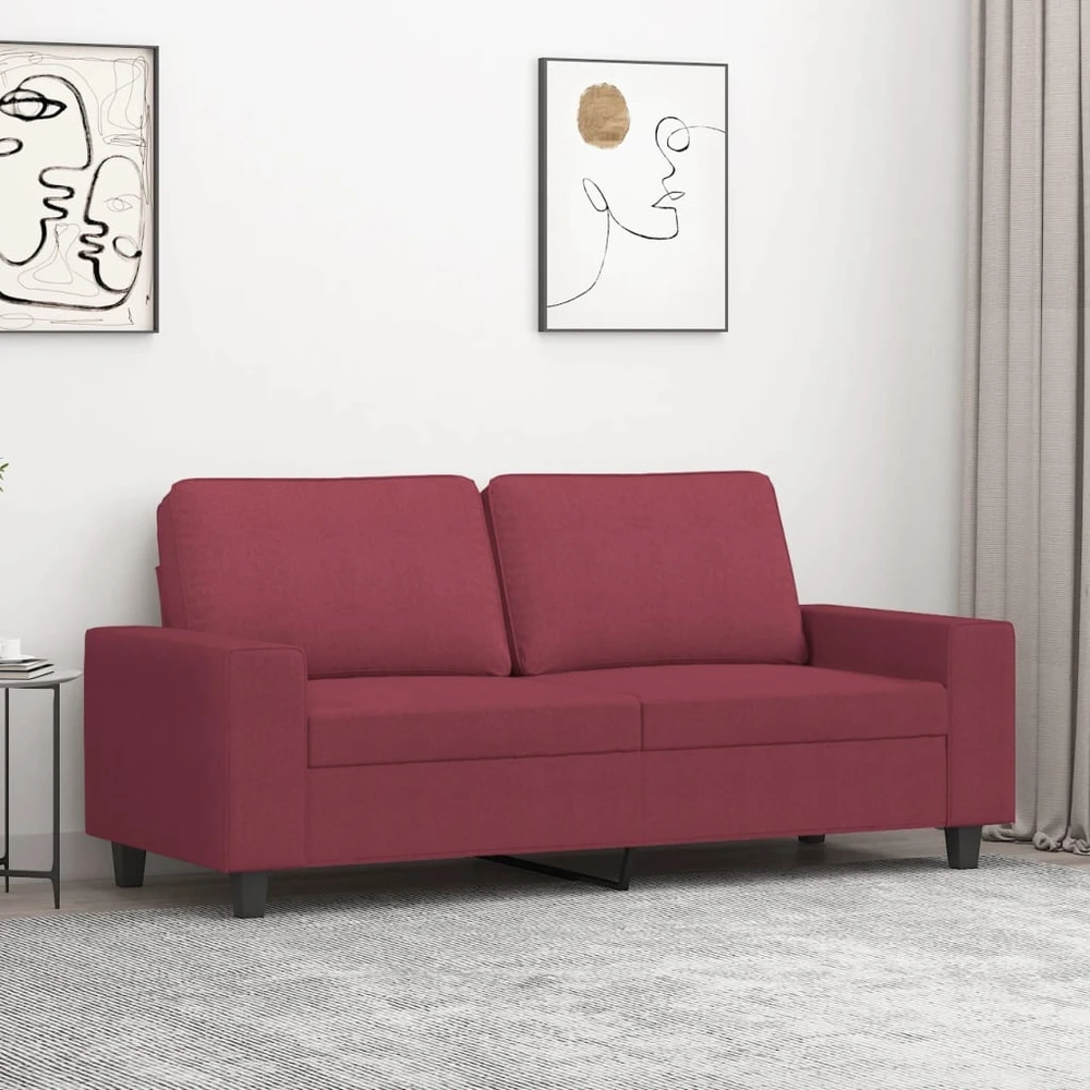Dvivietė sofa, raudonojo vyno spalvos, 140cm, audinys