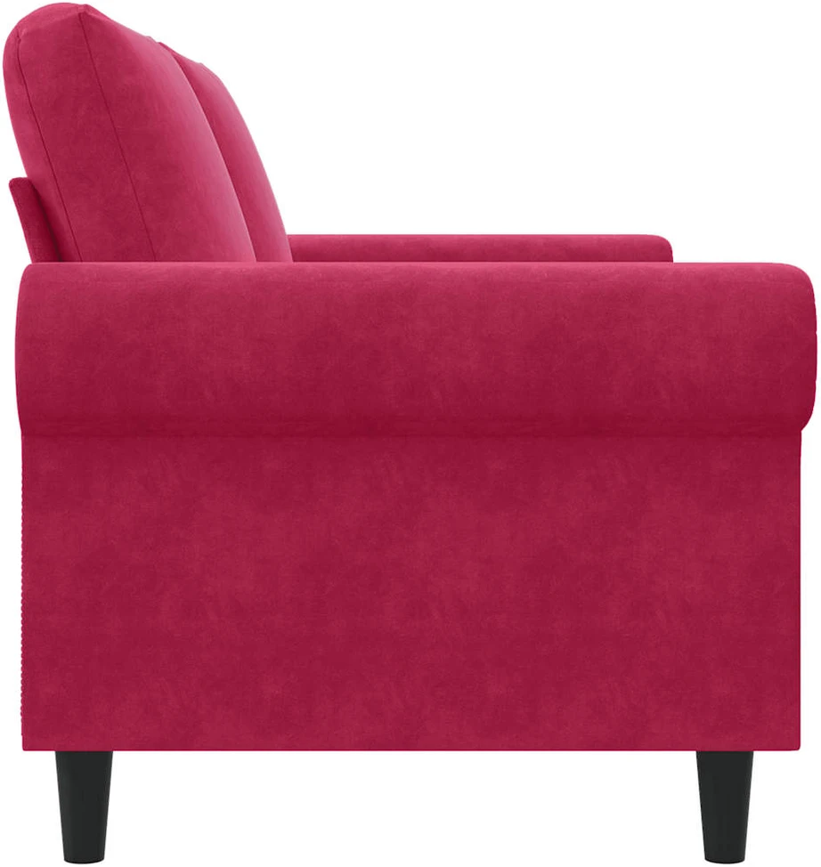 Dvivietė sofa, raudonojo vyno spalvos, 140cm, aksomas