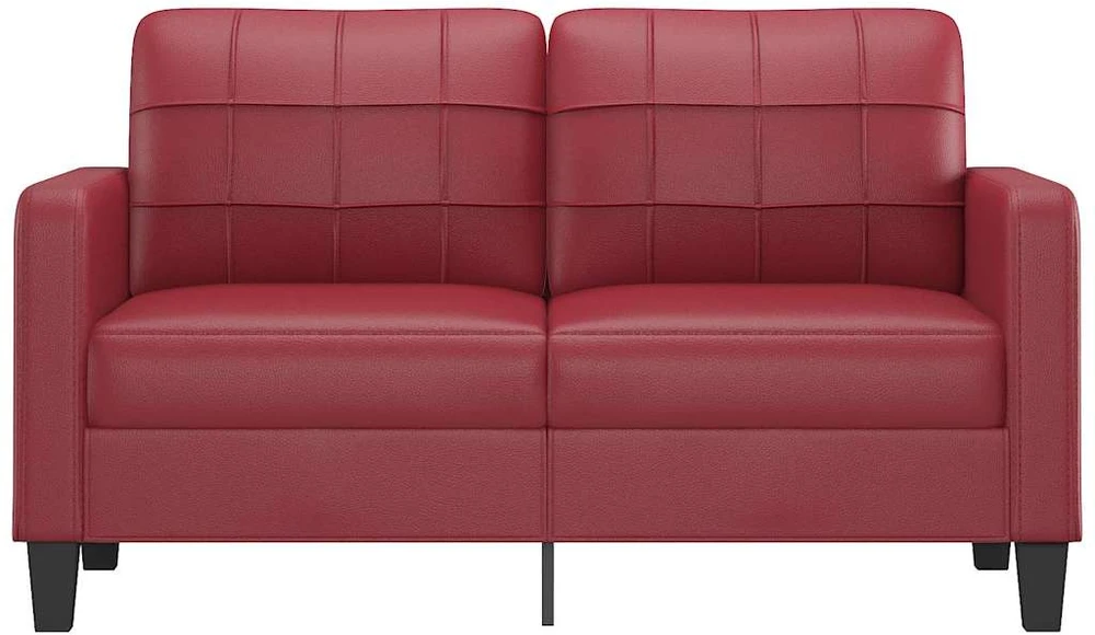 Dvivietė sofa, raudonojo vyno spalvos, 140cm, dirbtinė oda