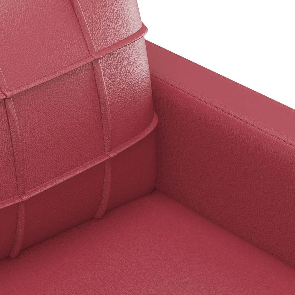 Dvivietė sofa, raudonojo vyno spalvos, 140cm, dirbtinė oda
