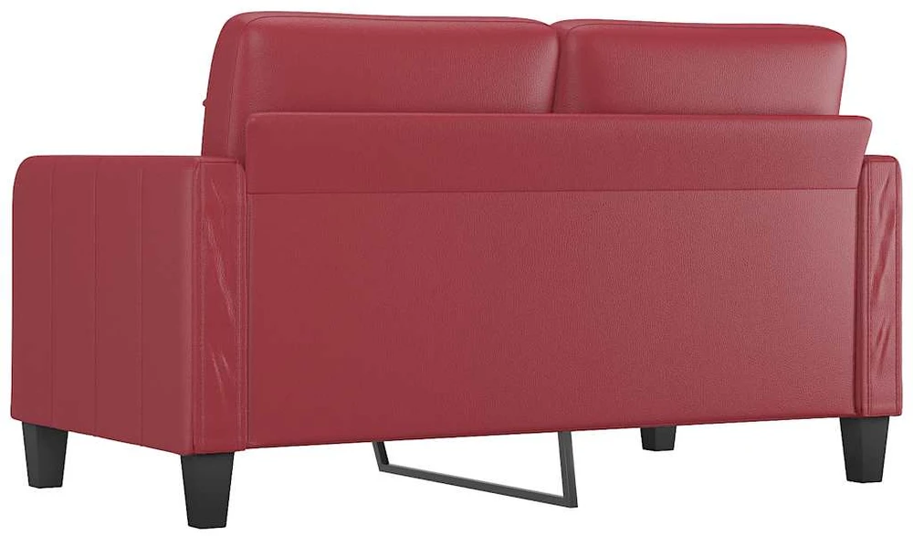 Dvivietė sofa, raudonojo vyno spalvos, 140cm, dirbtinė oda