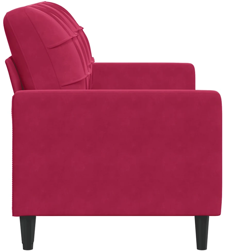 Dvivietė sofa, raudonojo vyno spalvos, 140cm, aksomas