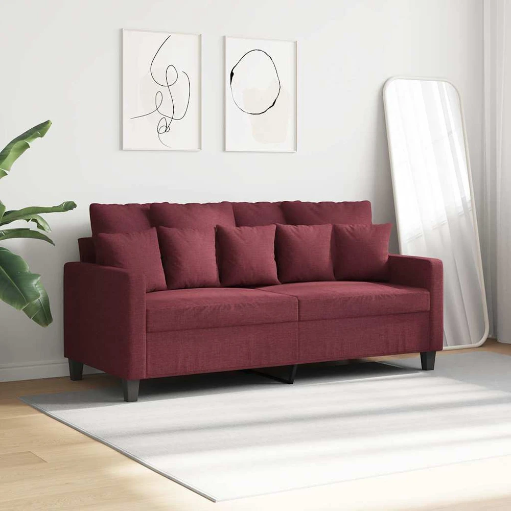 Dvivietė sofa, raudonojo vyno spalvos, 140cm, audinys
