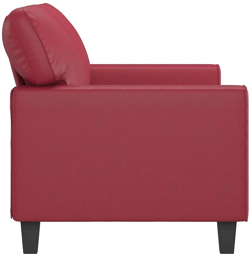 Dvivietė sofa, raudonojo vyno spalvos, 140cm, dirbtinė oda
