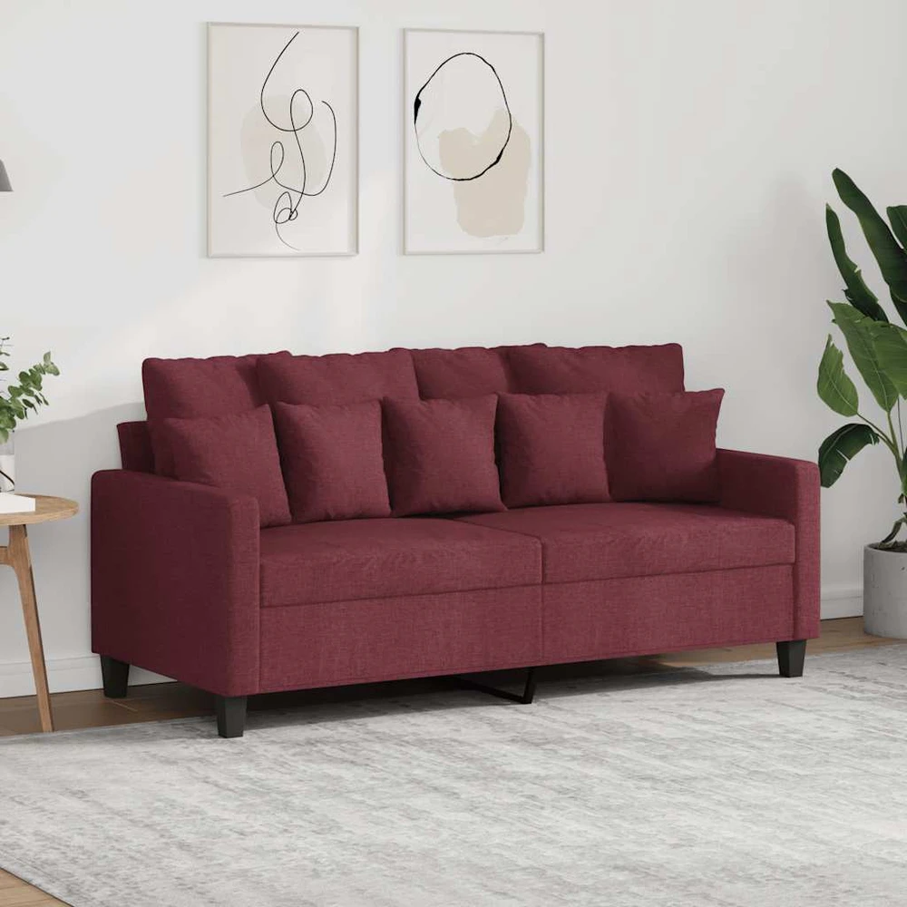 Dvivietė sofa, raudonojo vyno spalvos, 140cm, audinys