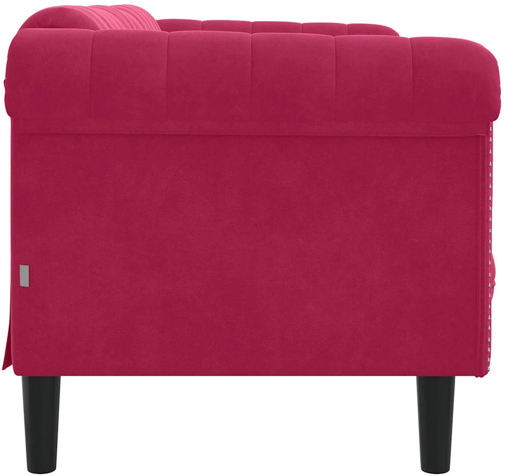 Dvivietė sofa, raudonojo vyno spalvos, aksomas