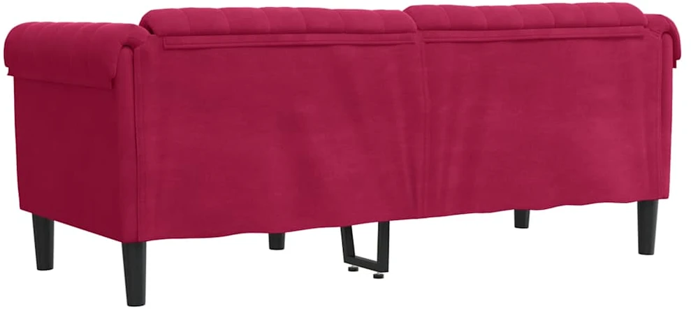 Dvivietė sofa, raudonojo vyno spalvos, aksomas