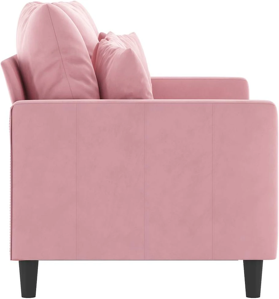 Dvivietė sofa, rožinės spalvos, 120cm, aksomas