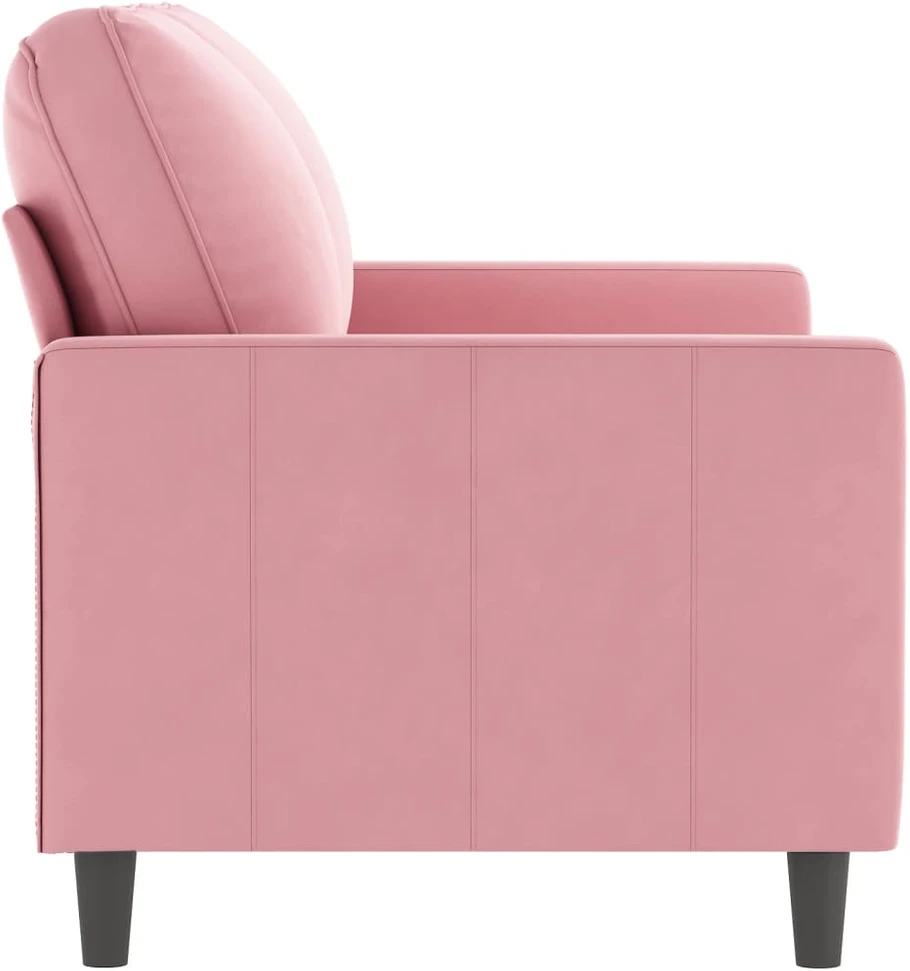 Dvivietė sofa, rožinės spalvos, 120cm, aksomas