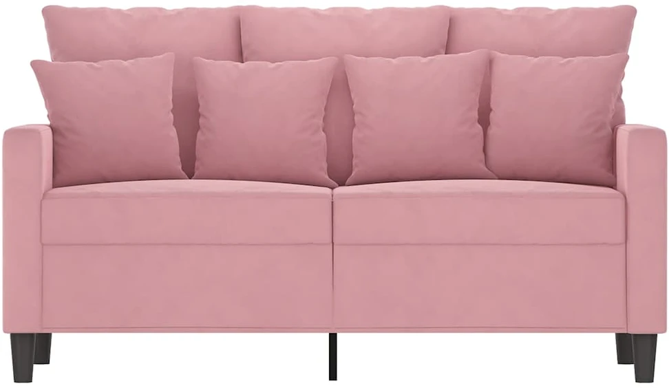 Dvivietė sofa, rožinės spalvos, 120cm, aksomas