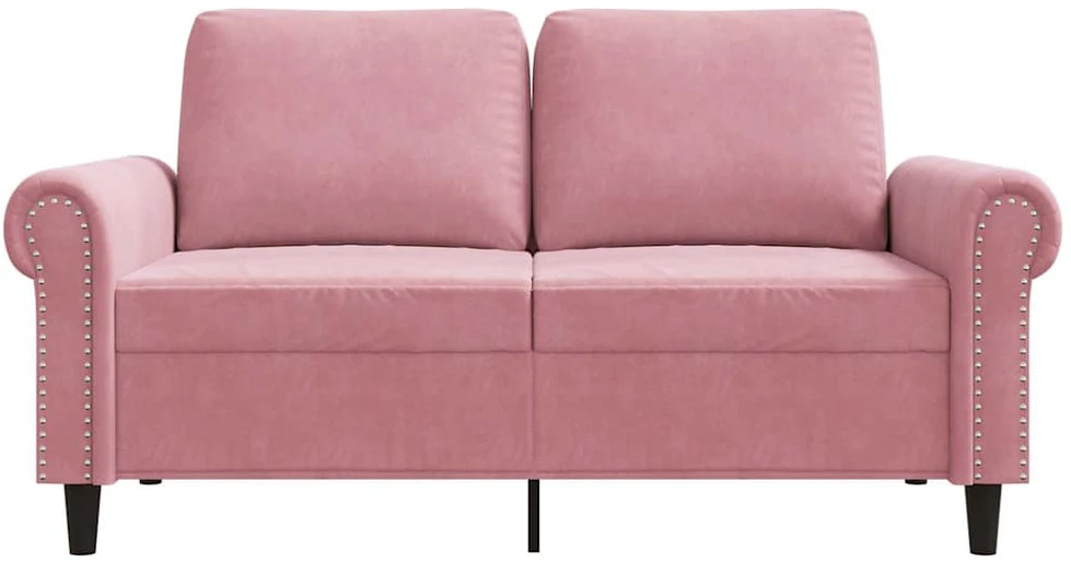 Dvivietė sofa, rožinės spalvos, 120cm, aksomas