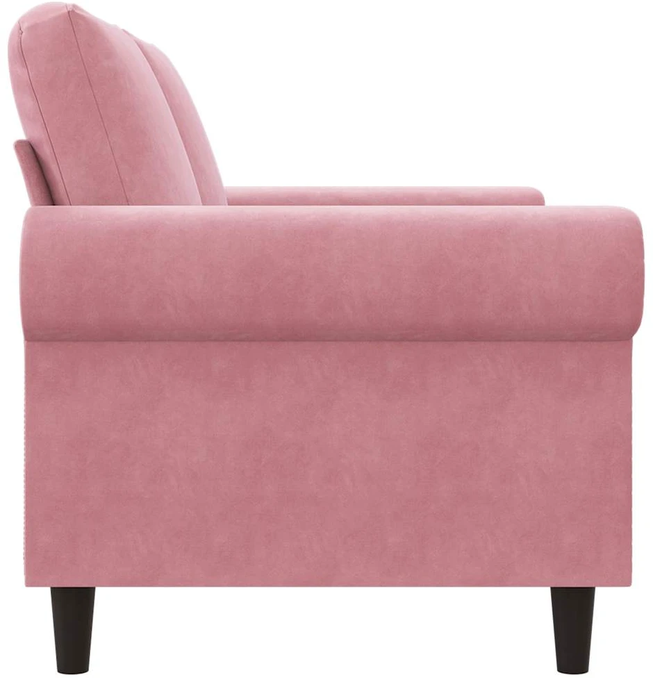 Dvivietė sofa, rožinės spalvos, 120cm, aksomas