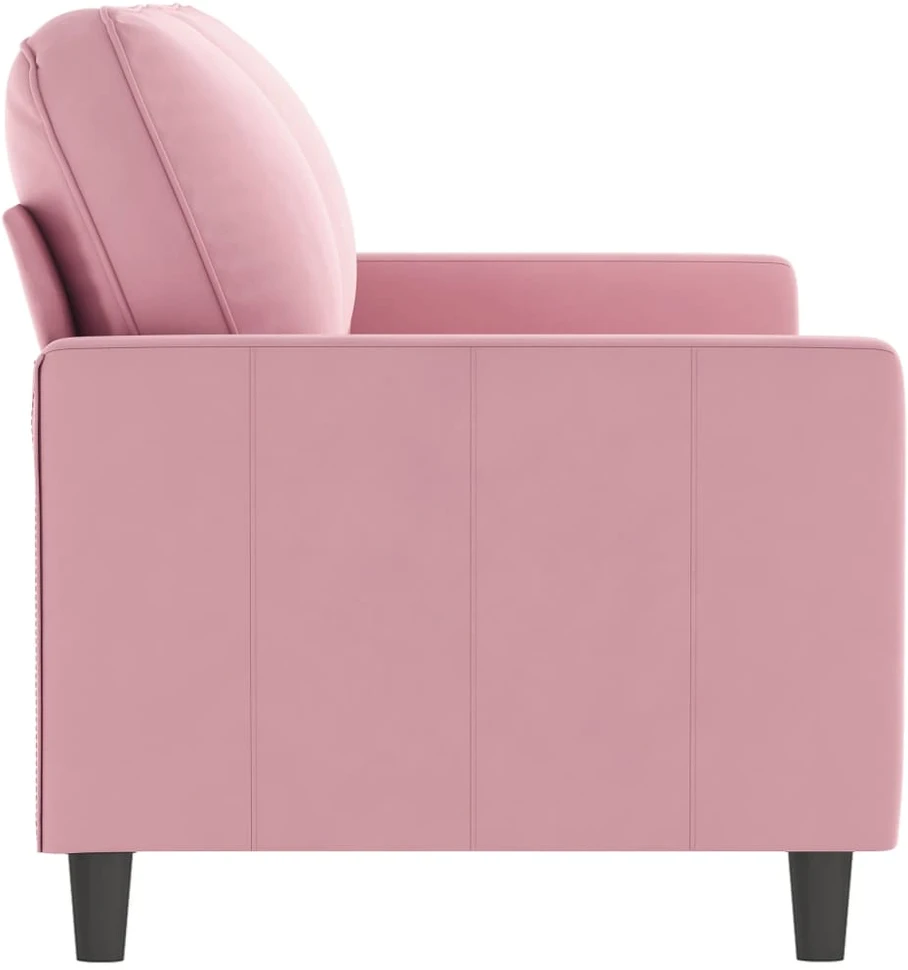 Dvivietė sofa, rožinės spalvos, 140cm, aksomas