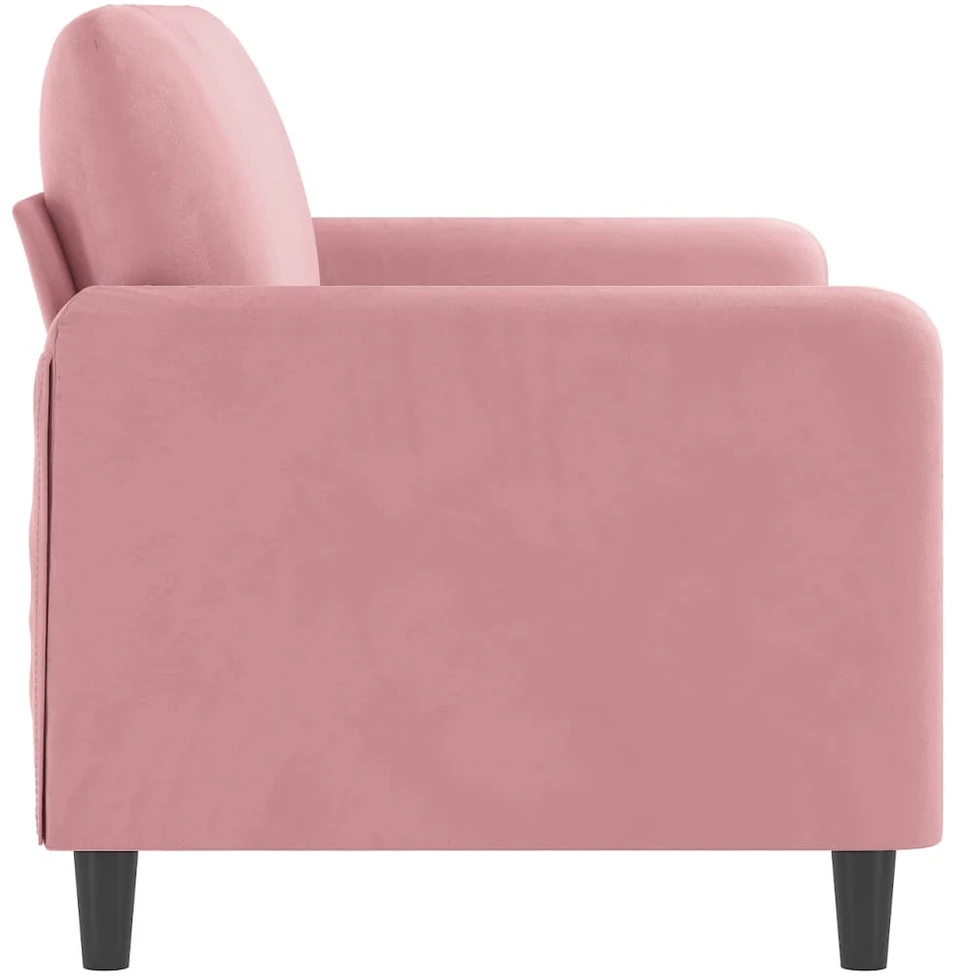 Dvivietė sofa, rožinės spalvos, 140cm, aksomas