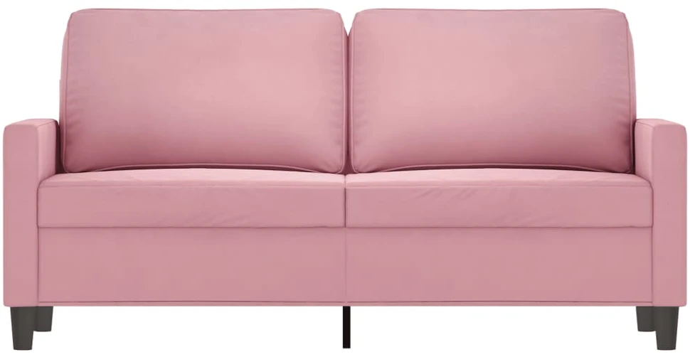 Dvivietė sofa, rožinės spalvos, 140cm, aksomas