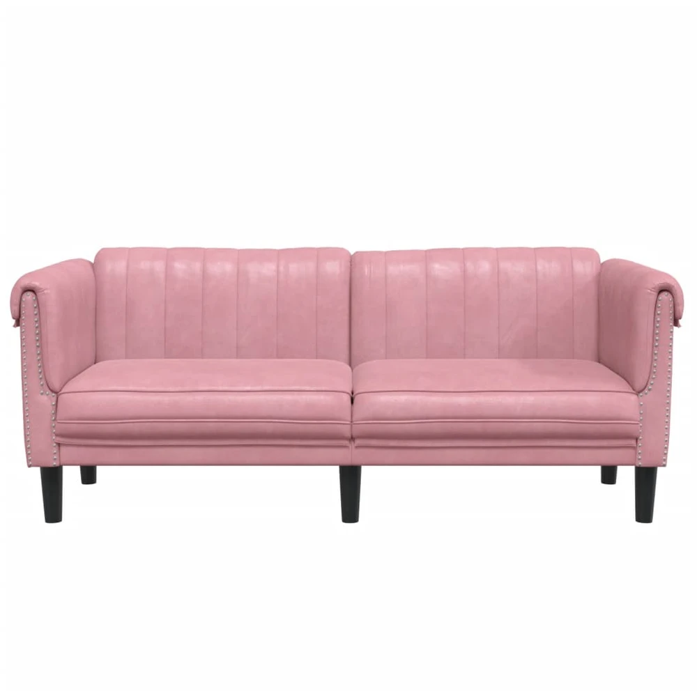 Dvivietė sofa, rožinės spalvos, aksomas