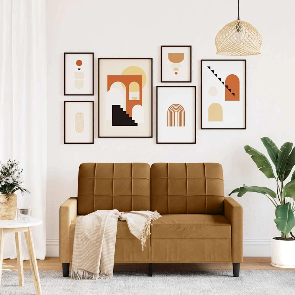 Dvivietė sofa, rudos spalvos, 120cm, aksomas