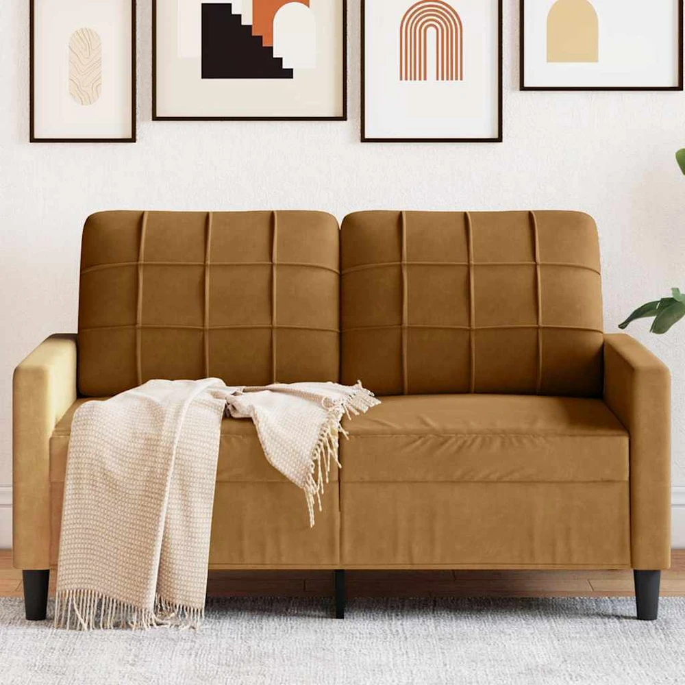 Dvivietė sofa, rudos spalvos, 120cm, aksomas