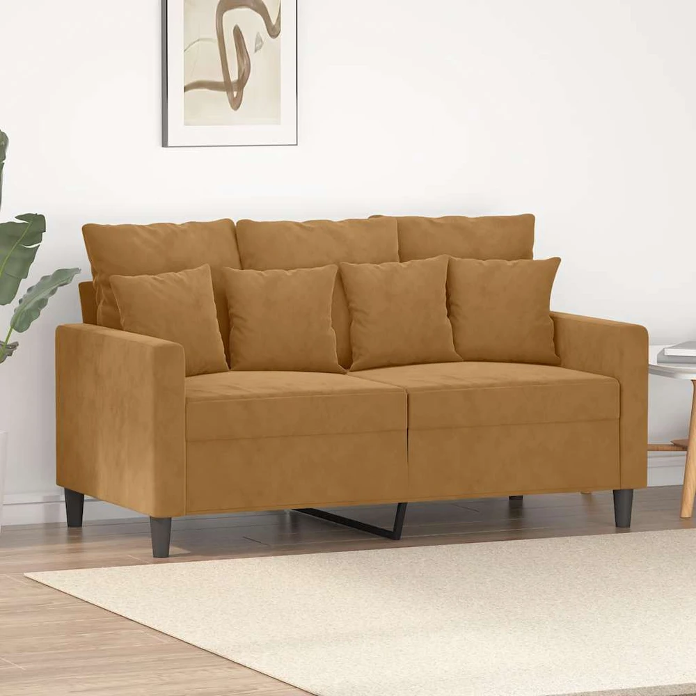 Dvivietė sofa, rudos spalvos, 120cm, aksomas