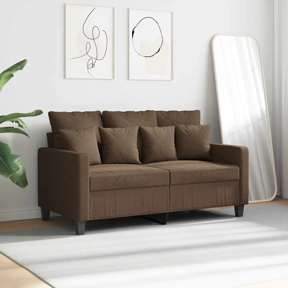 Dvivietė sofa, rudos spalvos, 120cm, audinys