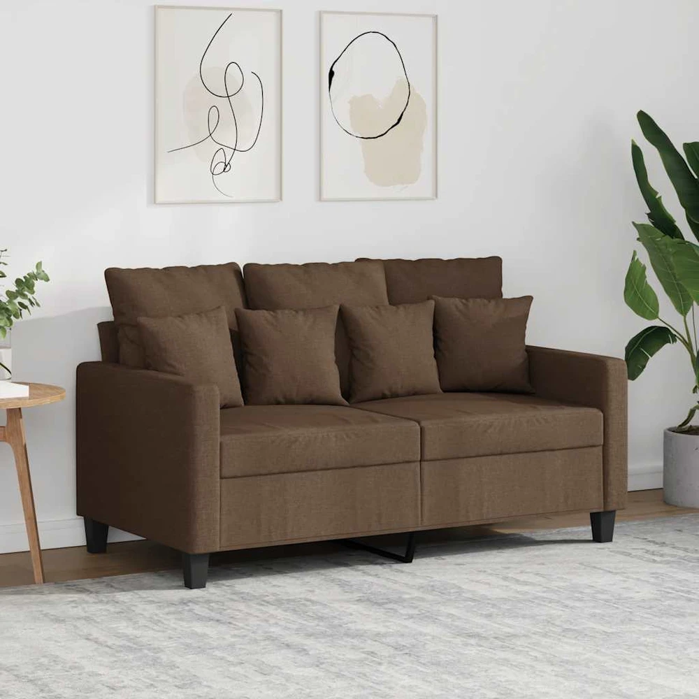 Dvivietė sofa, rudos spalvos, 120cm, audinys