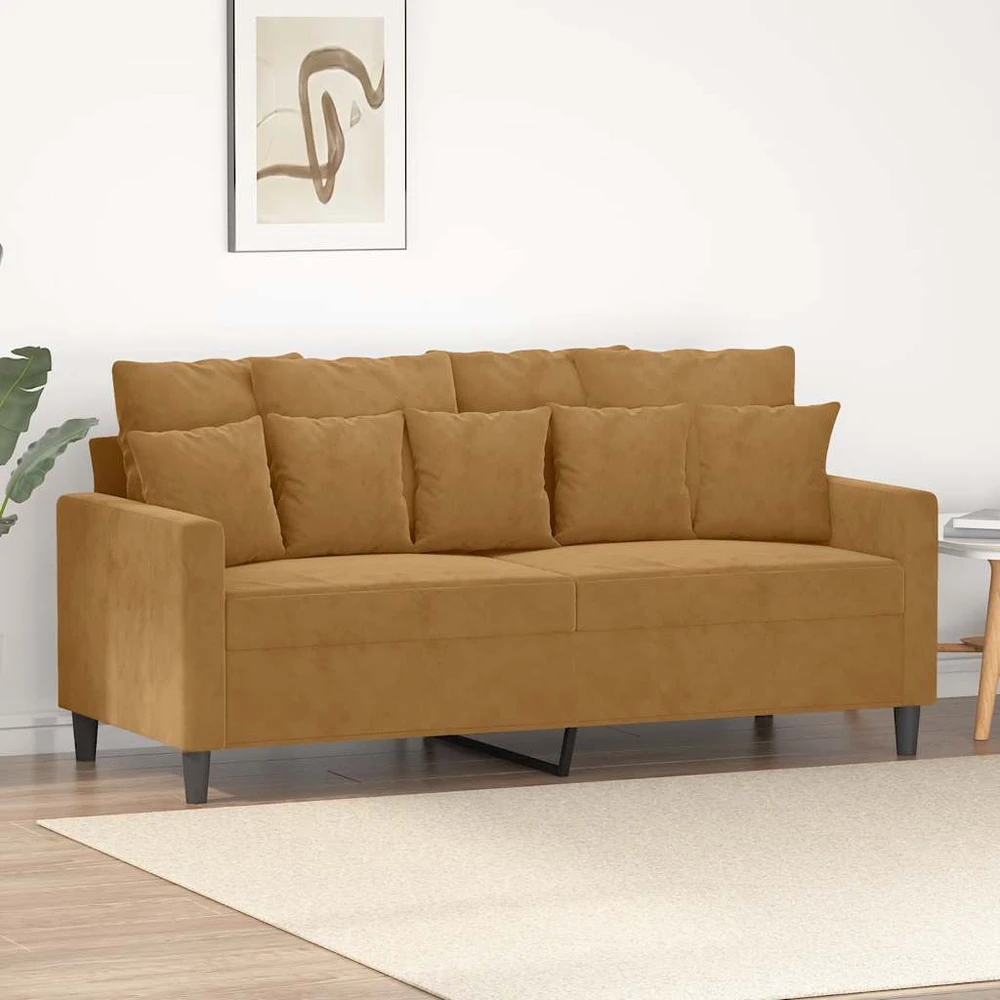 Dvivietė sofa, rudos spalvos, 140cm, aksomas
