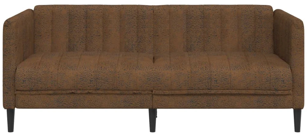 Dvivietė sofa, rudos spalvos, dirbtinė versta oda