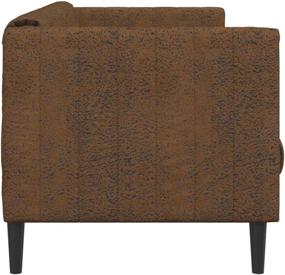 Dvivietė sofa, rudos spalvos, dirbtinė versta oda