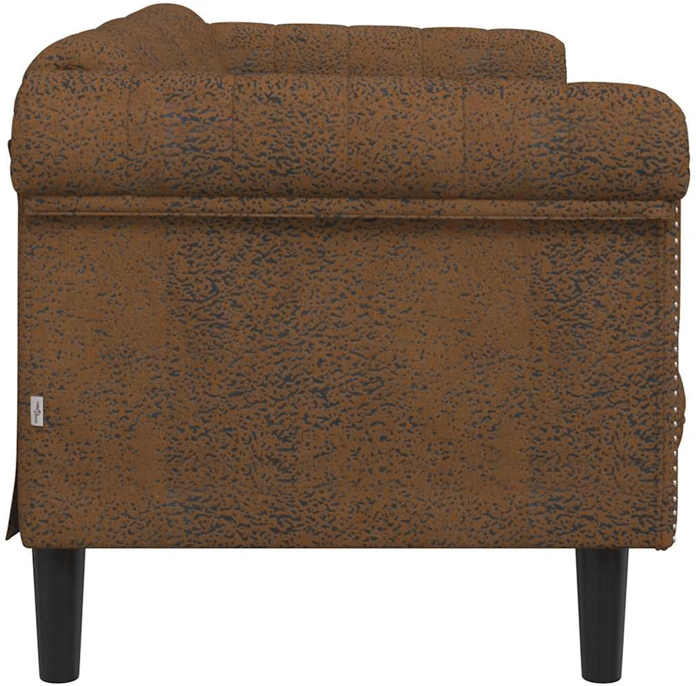 Dvivietė sofa, rudos spalvos, dirbtinė versta oda