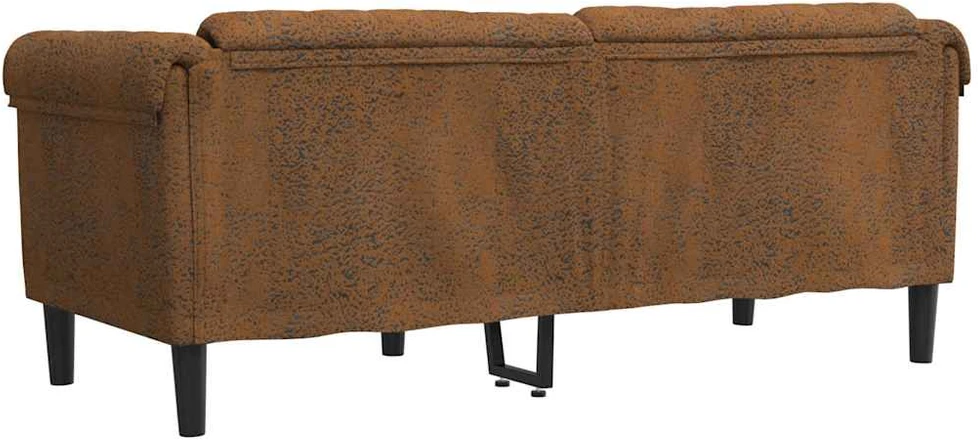 Dvivietė sofa, rudos spalvos, dirbtinė versta oda